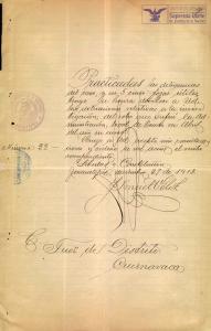 Grupo rebelde encabezado por Antonio Salazar roba la administración de correo (CP 33/1913, CCJ Morelos).